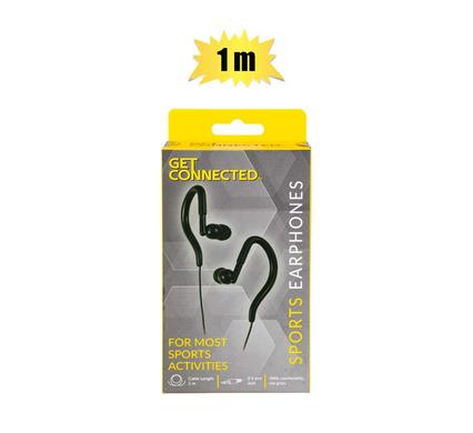 Earphones+ear-clip 1.0m cord