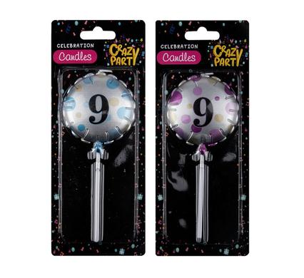 Candle birthday balloon round asstd-9