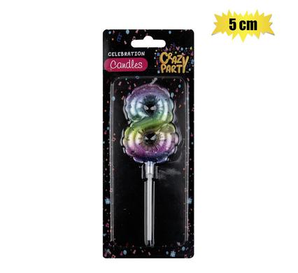 Candle birthday balloon-8 rainbow 5m