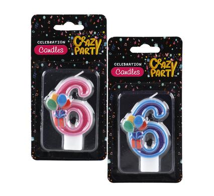 Candle birthday single number-6 kiddies