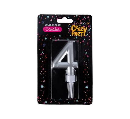 Candle birthday large foil number-4