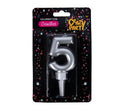 Candle birthday large foil numbers-5