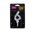 Candle birthday large foil number-6