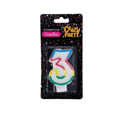 Candle birthday single number-3
