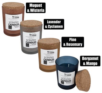 Candle in holder gls w/wood lid revive