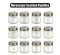 Candle in holder gls w/mtl lid horoscope
