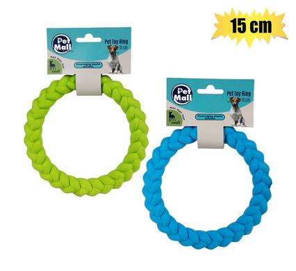 Pet dog toy foam ring smooth asstd 15cm