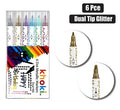 Art+craft dual tip dot&marker glit 6pc