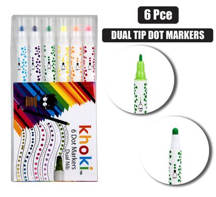 Art+craft dual tip dot&marker 6pc