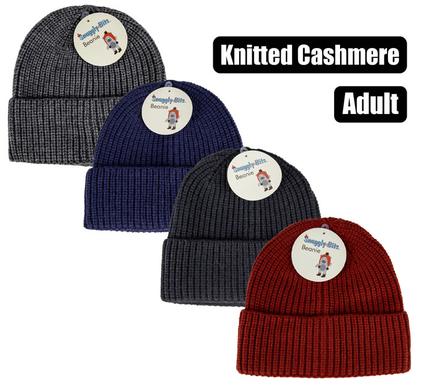 Beanie adult knitted cashmere asstd