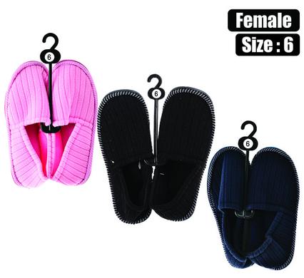 Slipper w/binding & tpr-sole size 6