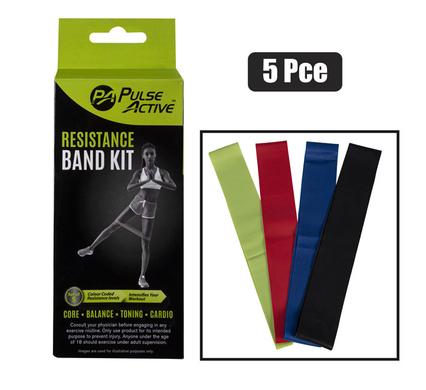 Fitness resistance band loops set 5pc
